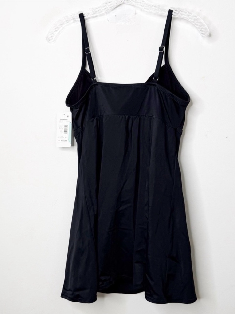 NWT SWIM SOLUTIONS Black Empire Waist Swim Dress One Piece Swimsuit Sz. 12 - Picture 4 of 4